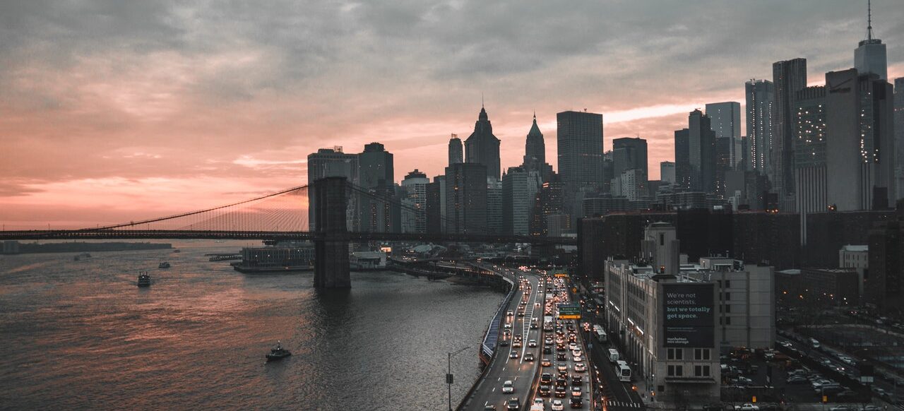 A landscape of New York.