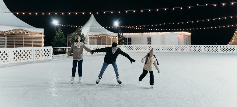ice skating at night is one of the best things to do in nyc with kids