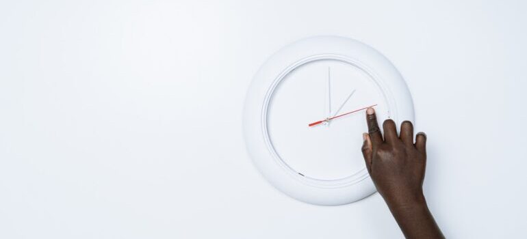 A person moving clock needle