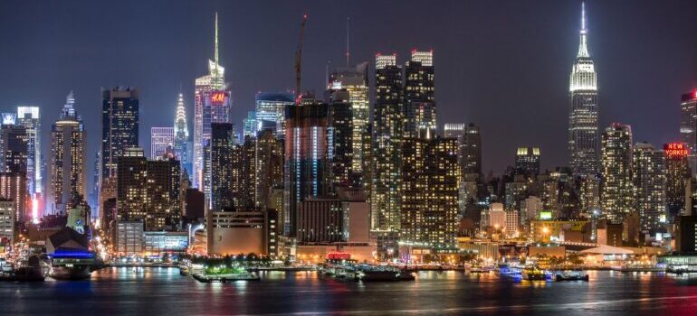 A nightview of Manhattan